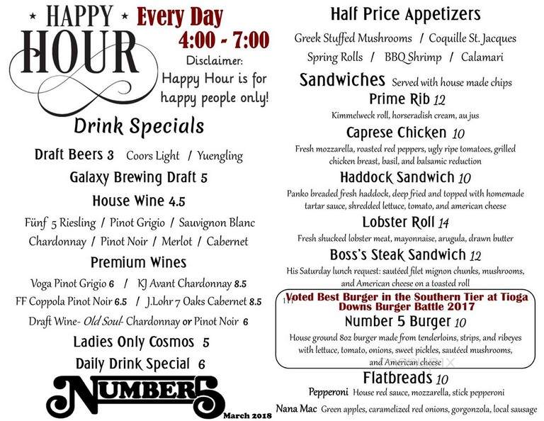 Number 1 Restaurant - New York, NY menu_pic
