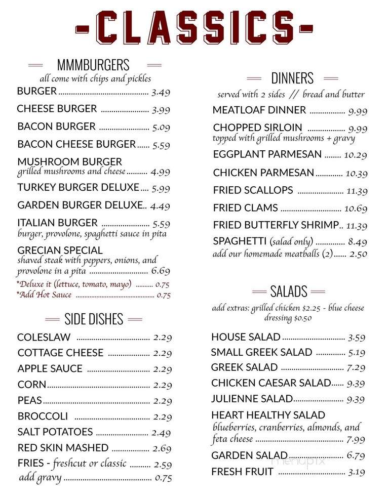 Menu of Original Candy Kitchen in Williamson, NY 14589