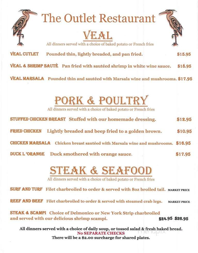 Outlet - Johnstown, NY menu_pic