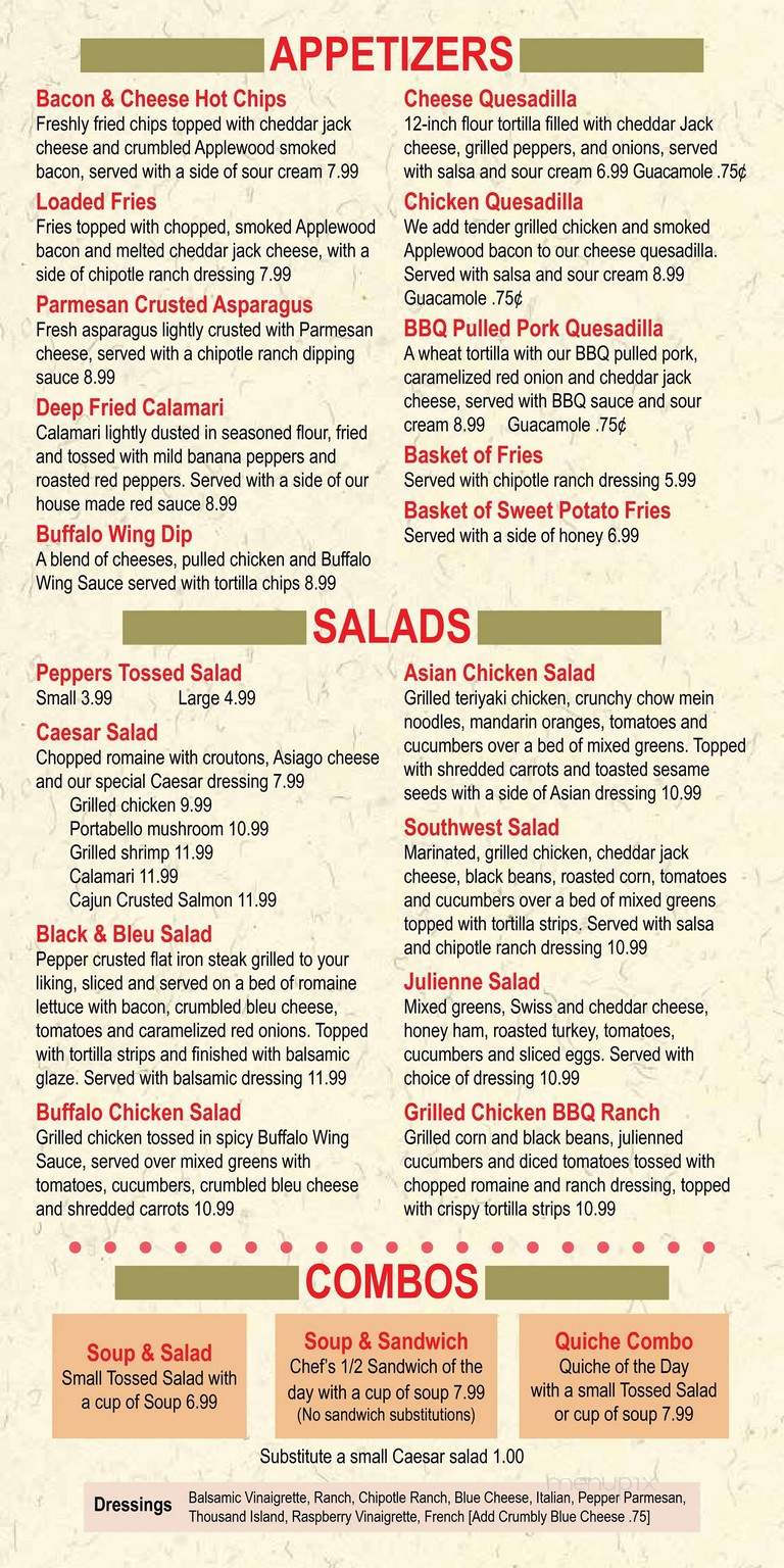 Peppers Deli & Pasta - Canandaigua, NY menu_pic