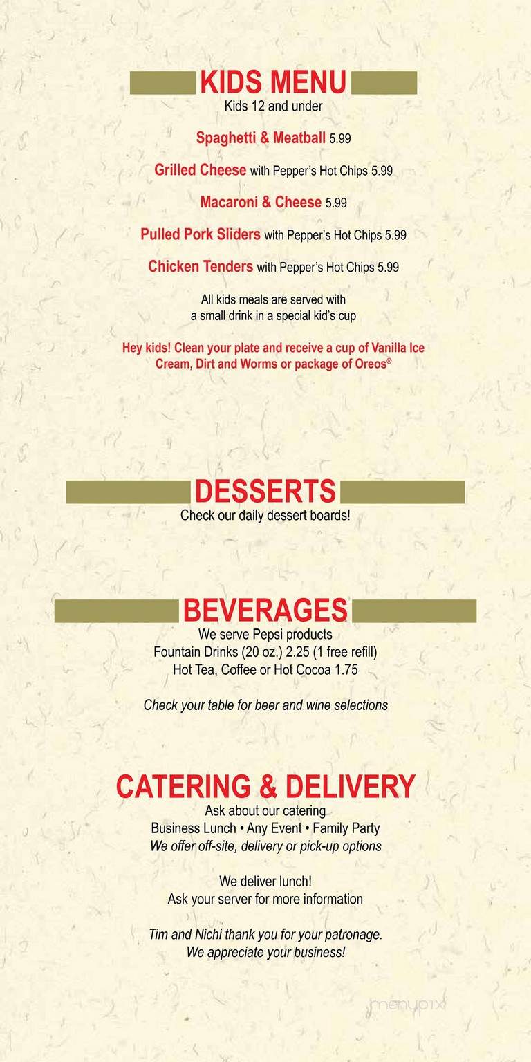 Peppers Deli & Pasta - Canandaigua, NY menu_pic