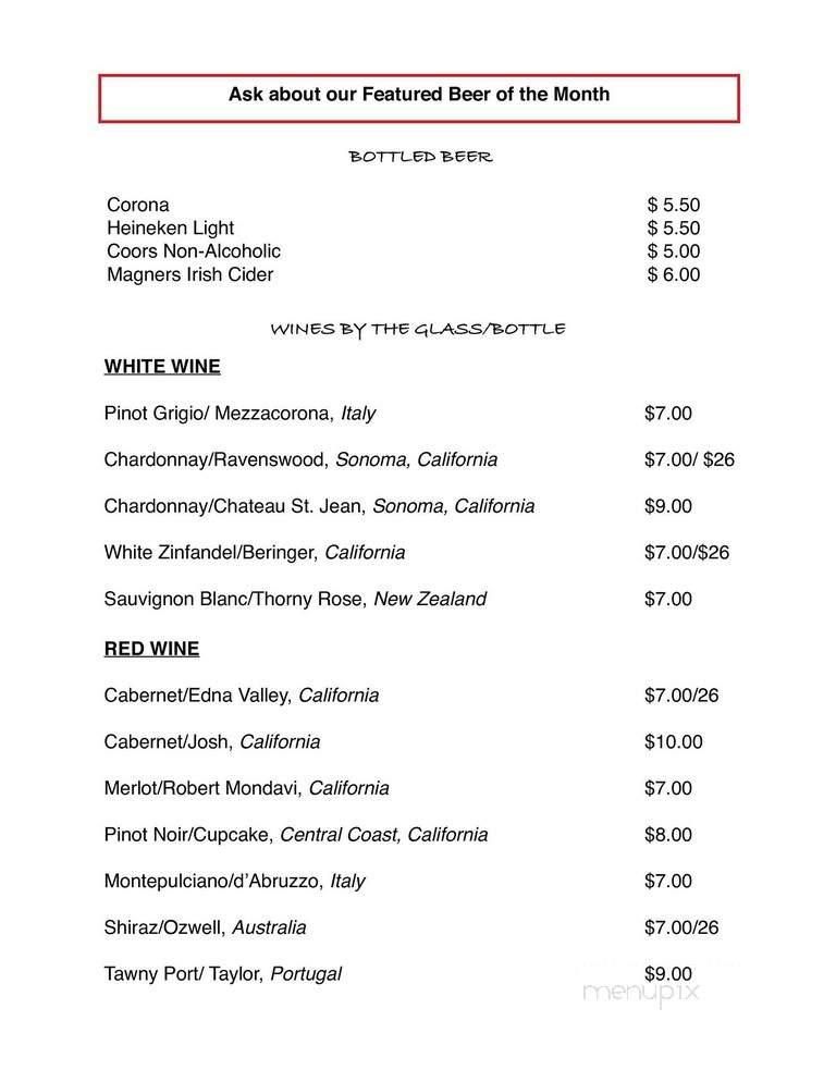 Piper's Kilt - Eastchester, NY menu_pic