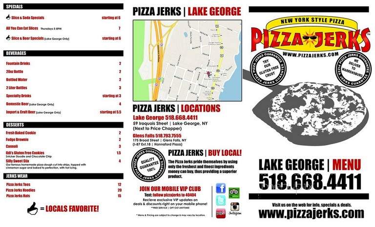Menu of Pizza Jerks in Lake George, NY 12845