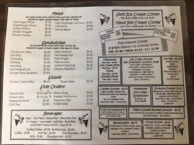 Pop's Place - Milford, NY menu_pic