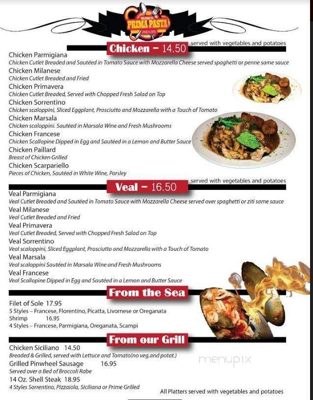 Prima Pasta & Cafe - Howard Beach, NY menu_pic