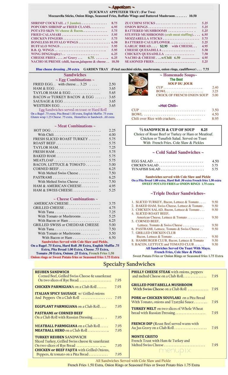 Quickway Diner - Bloomingburg, NY menu_pic
