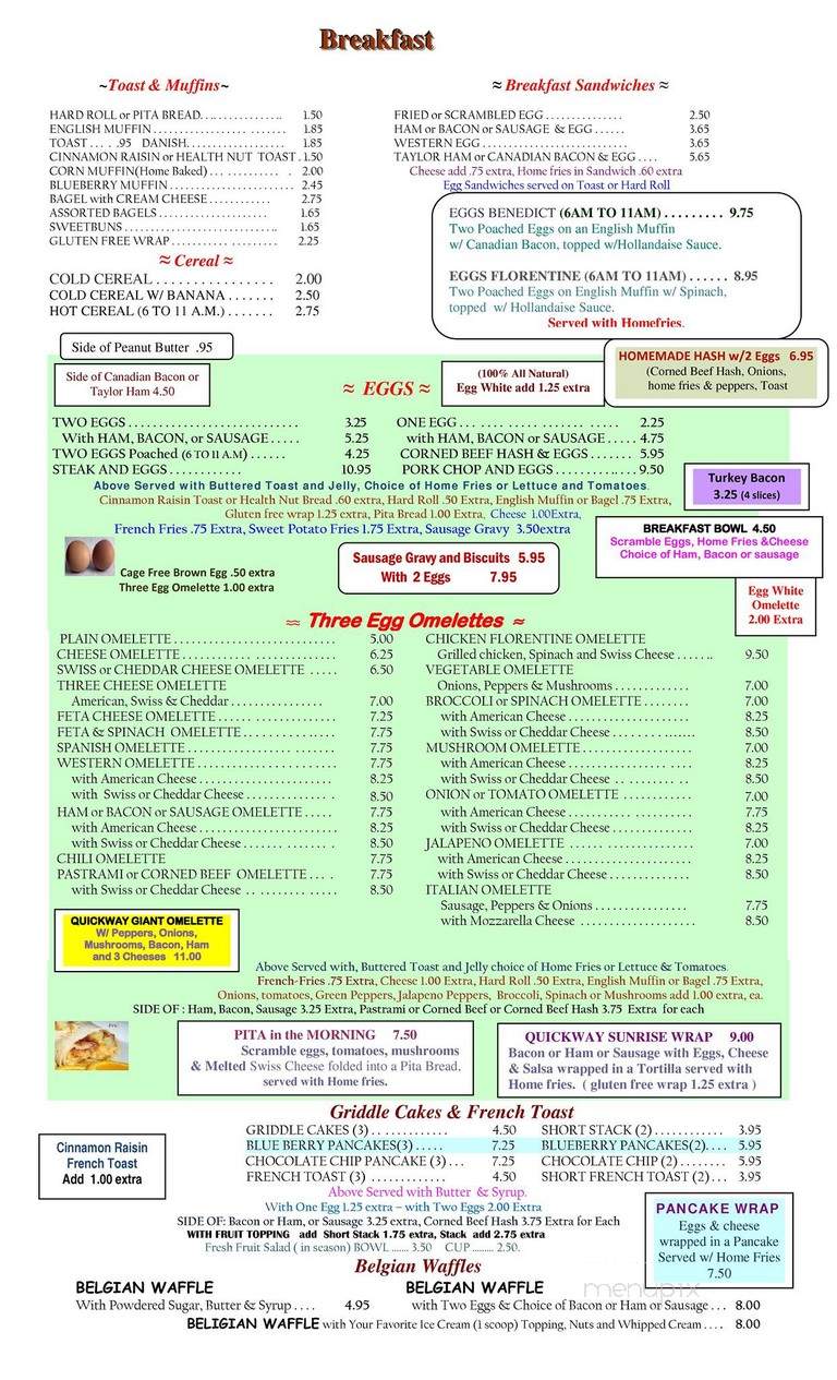 Quickway Diner - Bloomingburg, NY menu_pic