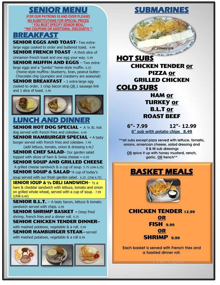 R & M Restaurant - Randolph, NY menu_pic