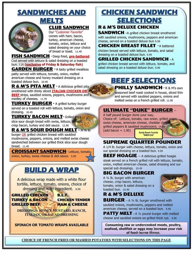R & M Restaurant - Randolph, NY menu_pic