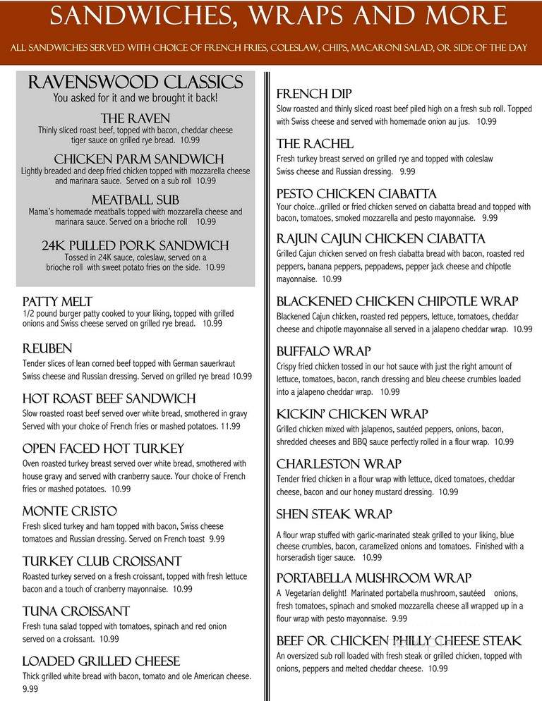 Ravenswood - Clifton Park, NY menu_pic