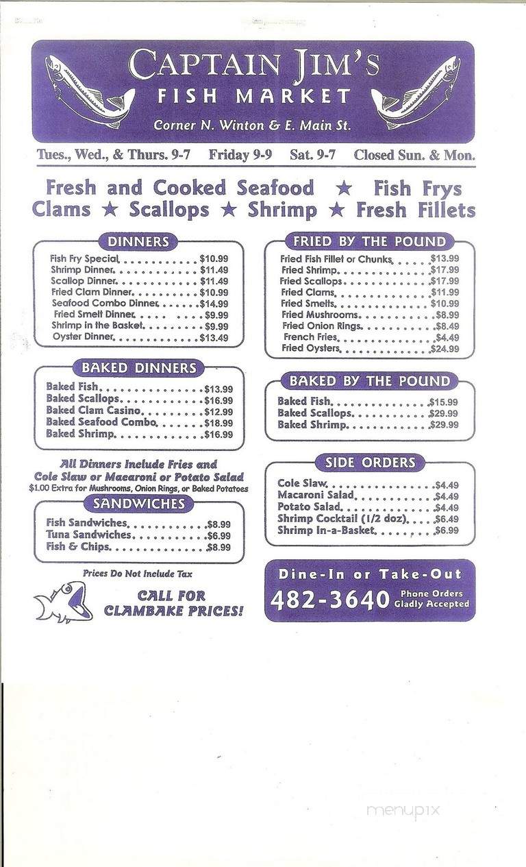 Red Snapper Restaurant - Rochester, NY menu_pic