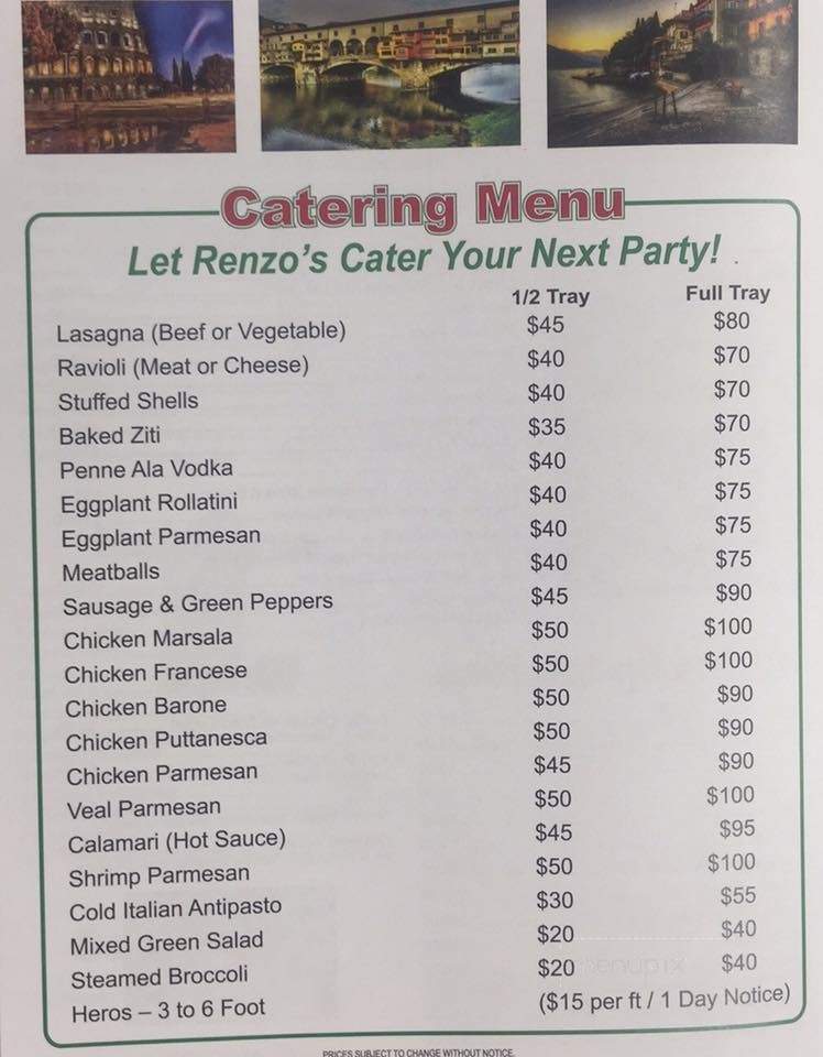 Renzo's Pizza & Restaurant - East Islip, NY