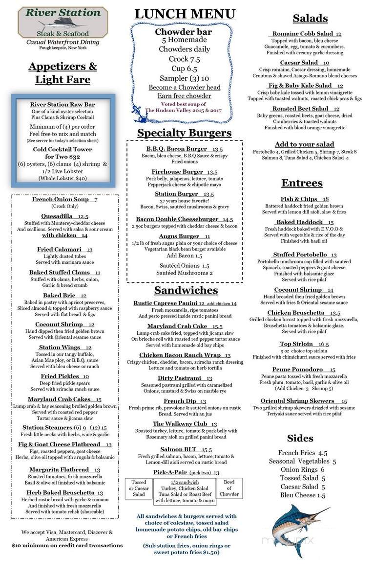 River Station Restaurant - Poughkeepsie, NY menu_pic