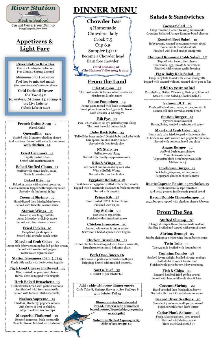 River Station Restaurant - Poughkeepsie, NY menu_pic
