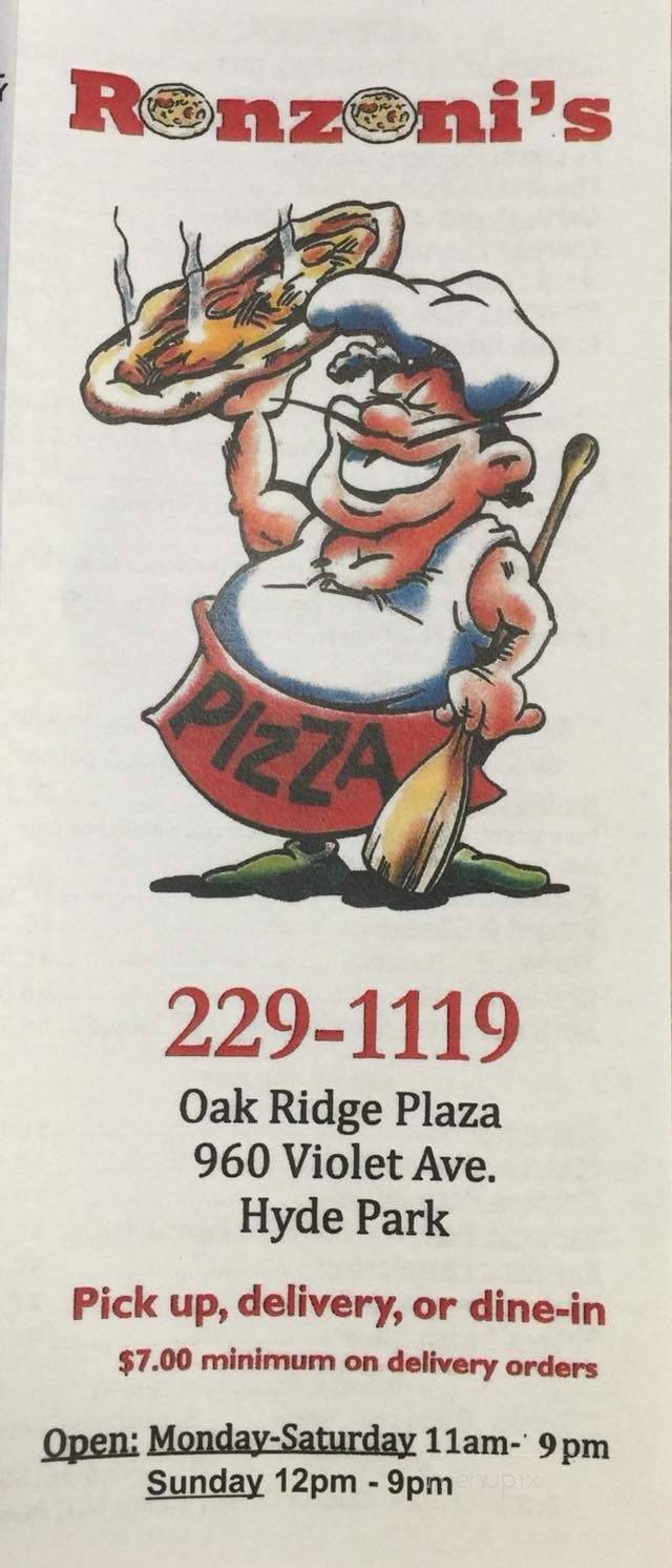 Ronzoni Pizzeria - Hyde Park, NY