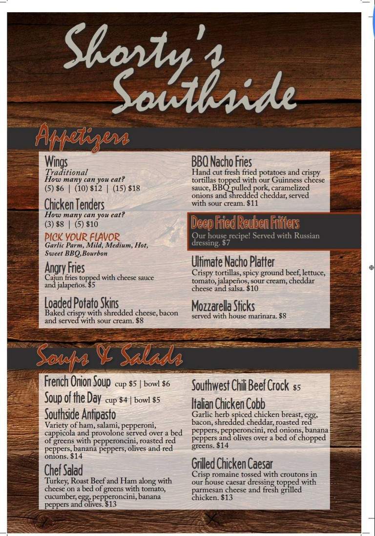 Shorty's Southside - Amsterdam, NY menu_pic