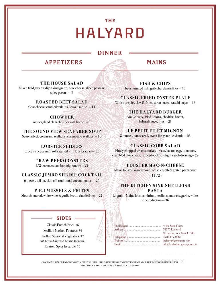Soundview Restaurant - Greenport, NY menu_pic