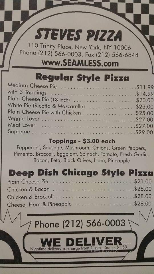 Steve's Pizza - New York, NY