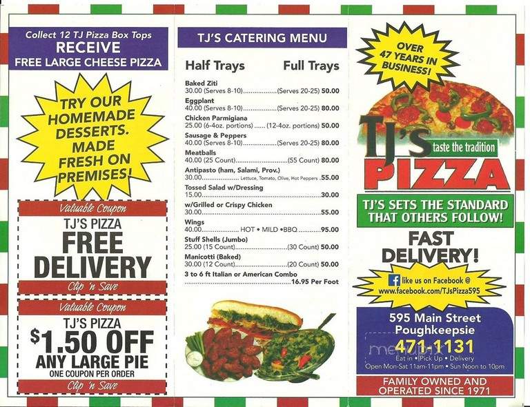 T J Pizza - Poughkeepsie, NY menu_pic