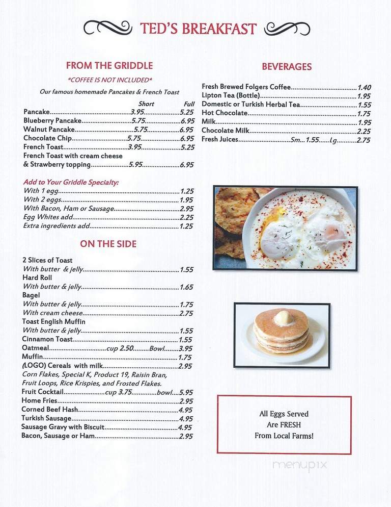 Ted's Restaurant - Jeffersonville, NY menu_pic