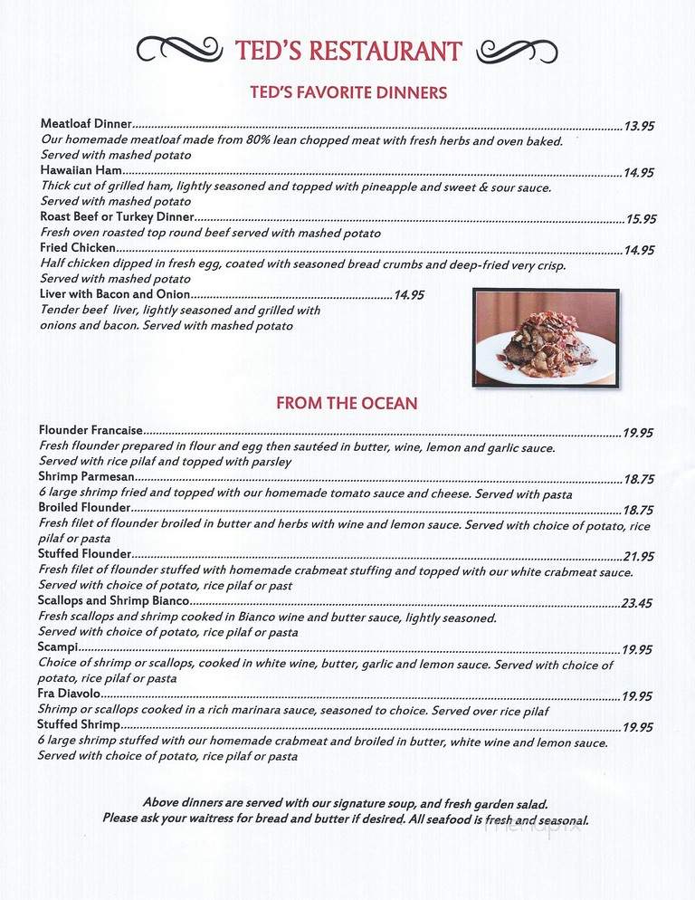 Ted's Restaurant - Jeffersonville, NY menu_pic