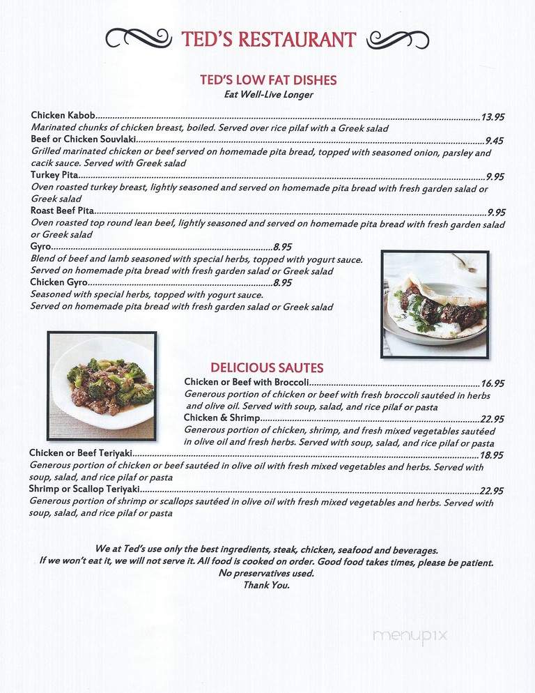 Ted's Restaurant - Jeffersonville, NY menu_pic
