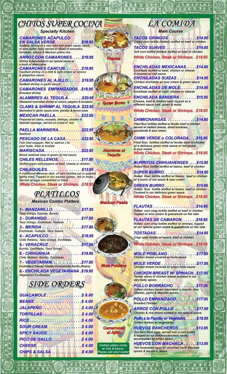 Tequilla Chitos Mexican Grill - New York, NY menu_pic