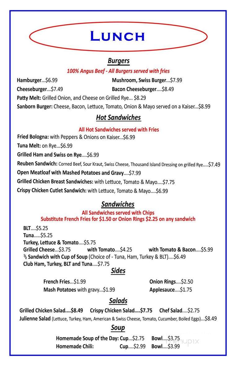 Tina's Place - Sanborn, NY menu_pic