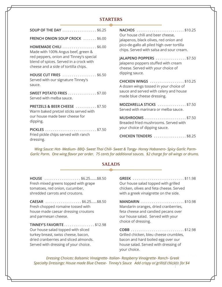 Tinney's Tavern - Middle Grove, NY menu_pic