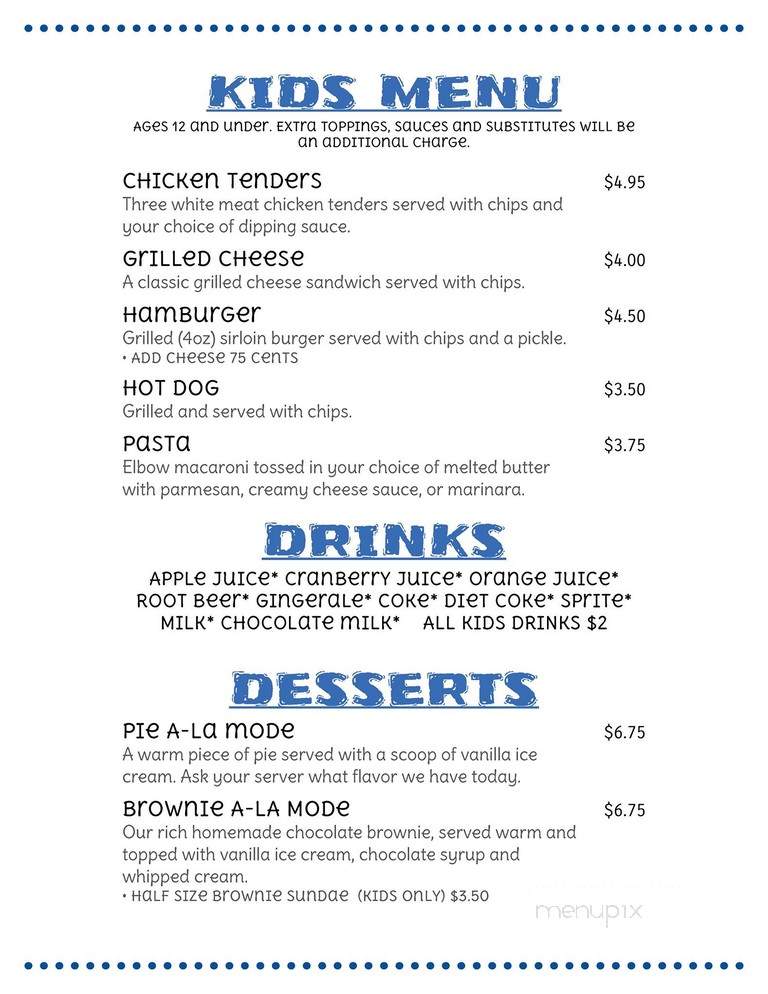 Tinney's Tavern - Middle Grove, NY menu_pic