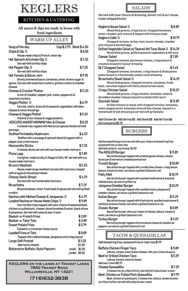 Transit Lanes - Williamsville, NY menu_pic