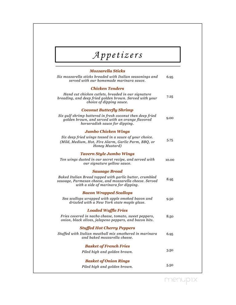 Village Pizzeria - Hannibal, NY menu_pic