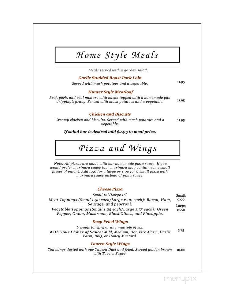 Village Pizzeria - Hannibal, NY menu_pic