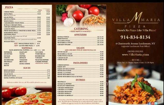 Villa Maria Pizza - Larchmont, NY menu_pic