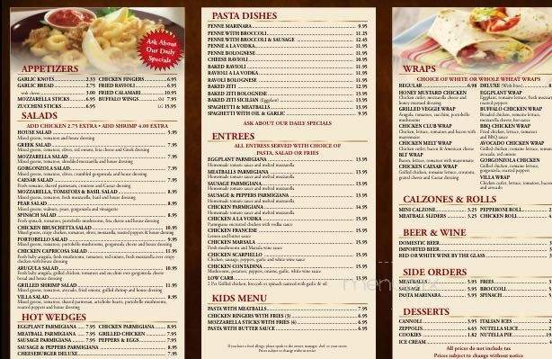 Villa Maria Pizza - Larchmont, NY menu_pic