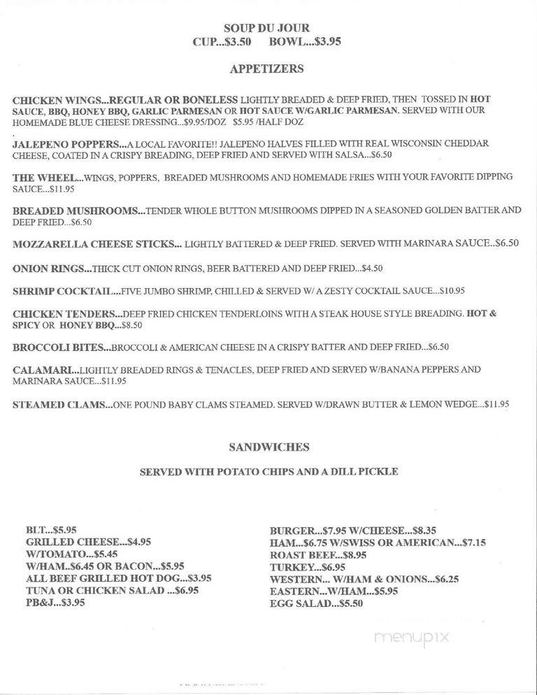 Wagon Wheel Restaurant - Ticonderoga, NY menu_pic