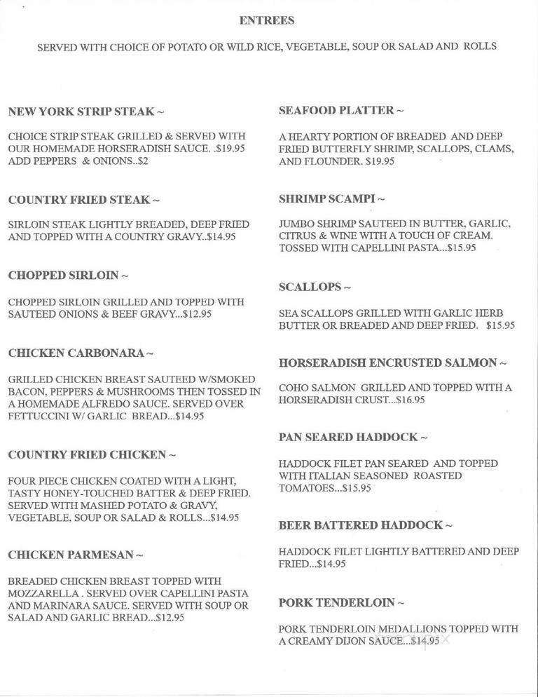 Wagon Wheel Restaurant - Ticonderoga, NY menu_pic
