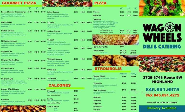 Wagon Wheels Deli - Highland, NY menu_pic
