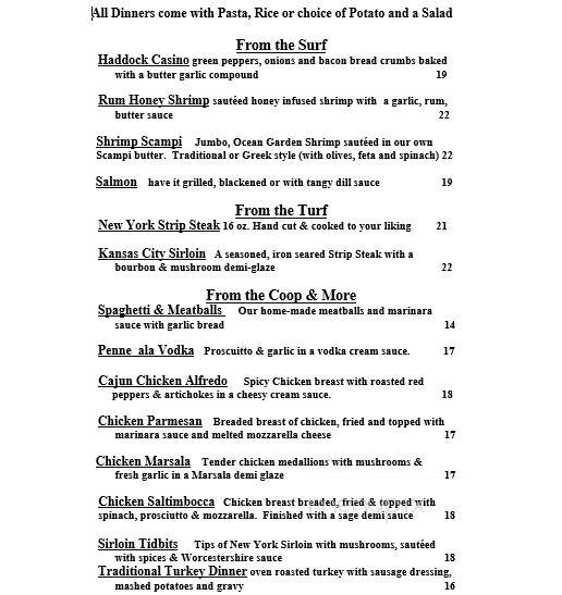 Waterhouse Restaurant - Lake Luzerne, NY menu_pic