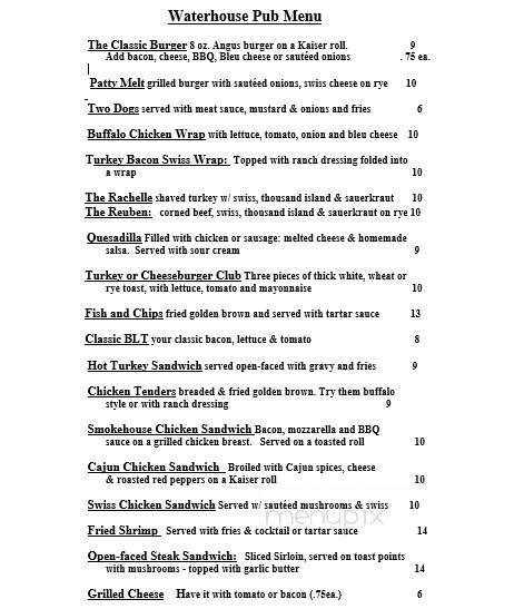 Waterhouse Restaurant - Lake Luzerne, NY menu_pic