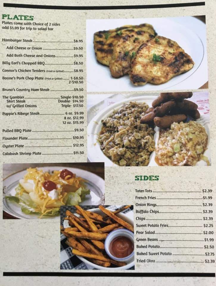 Ye Old Country Kitchen - Snow Camp, NC menu_pic