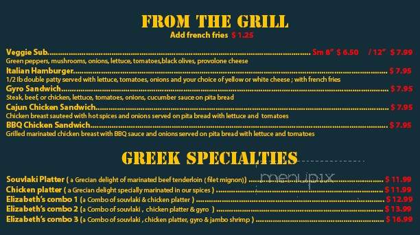 Elizabeth's Pizza - Siler City, NC menu_pic
