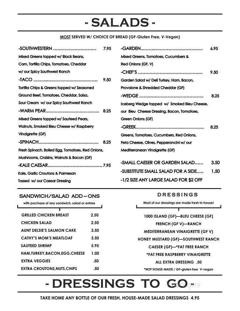 That Fancy Cafe - Edenton, NC menu_pic