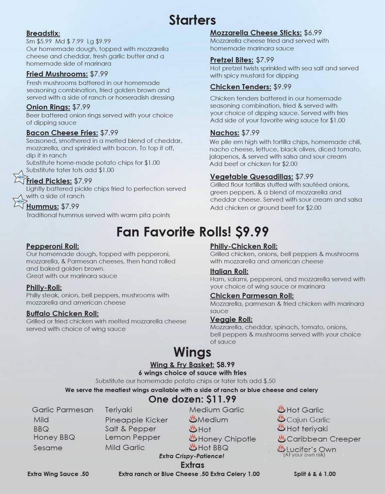 Picasso's Sports Cafe - Charlotte, NC menu_pic