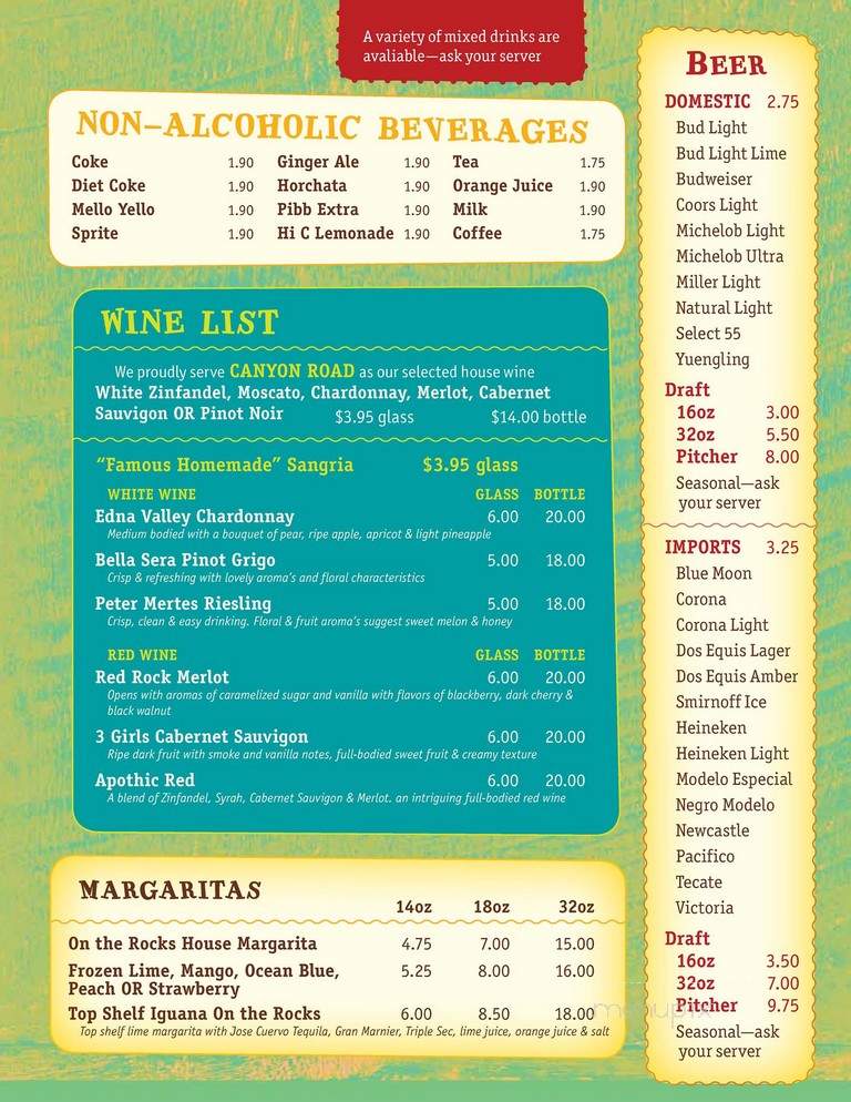 Mi Pueblito Mexican Restaurant - Shelby, NC menu_pic