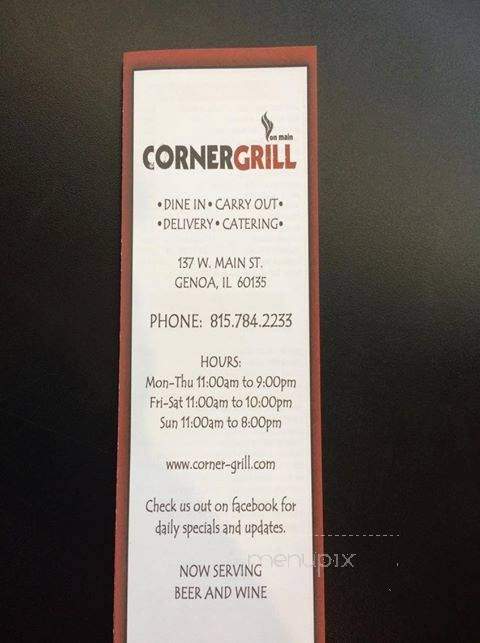 Corner Grill - Bolton, NC menu_pic