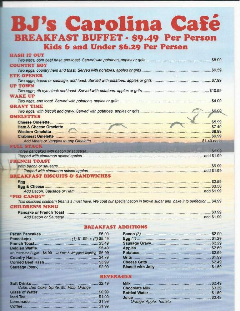 Carolina Club Snack Bar - Grandy, NC menu_pic