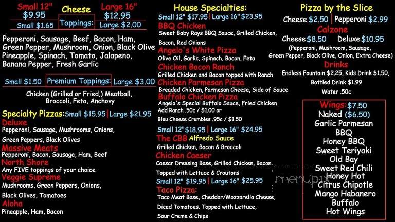 Angelo's Pizza - Buxton, NC menu_pic