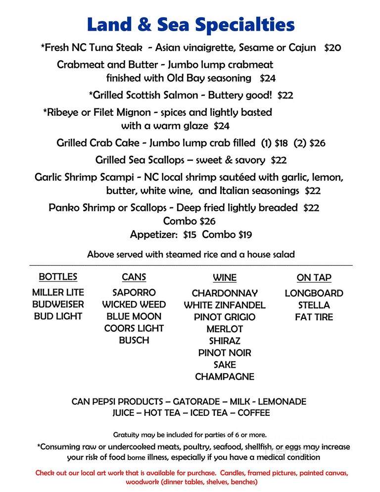 Boardwok South - Rodanthe, NC menu_pic