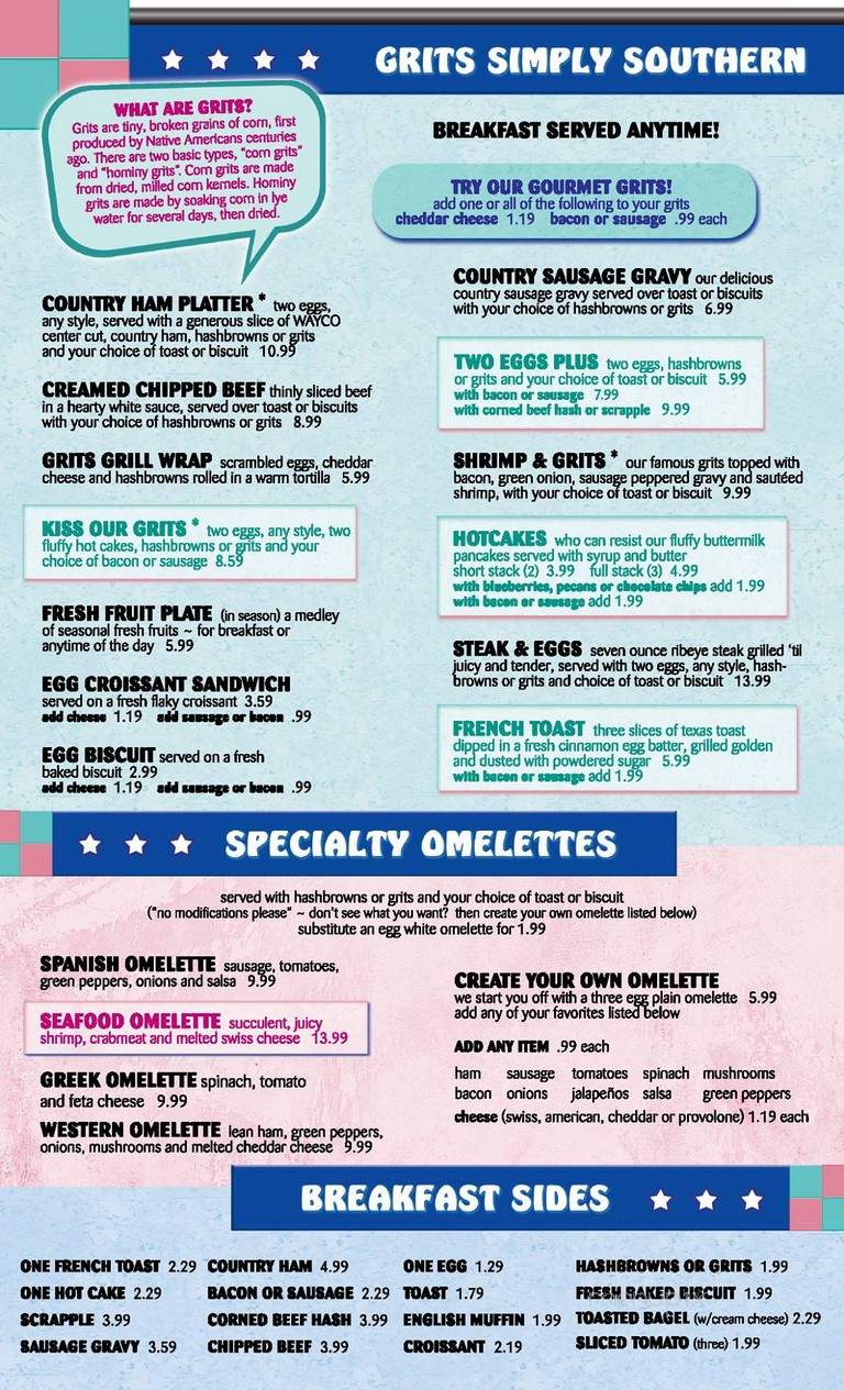 Grits Grill & Bakery Menu in Nags Head, NC Order Delivery & Reviews